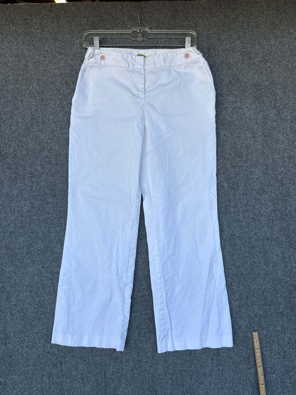 Sigrid Olsen White Cotton Blend Petite Straight Leg Pants Size 4P